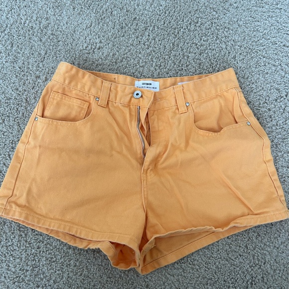 cute yellow cotton denim shorts - Picture 2 of 3